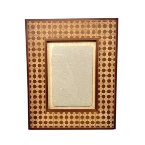Studio84 Wood Geometric Frame Standing for 5 x 7 Photo Brown and Gold